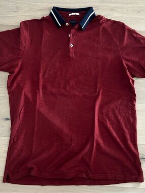 Good Man Brand Burgundy Polo with Navy Trim